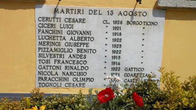 Borgo Ticino targa Martiri