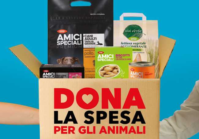 Coop dona spesa animali