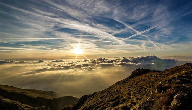 alba sole montegna cielo