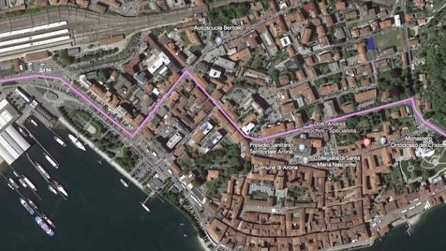 giro italia arona cartina